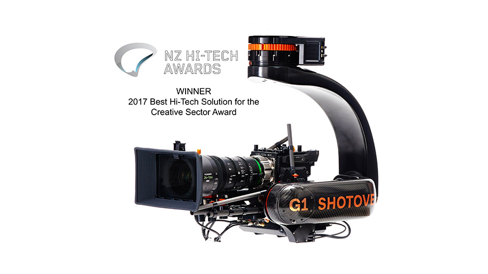 SHOTOVER G1 Wins 2017 Best Hi-Tech Solution for the Creative Sector Award from the NZ Hi-Tech Awards